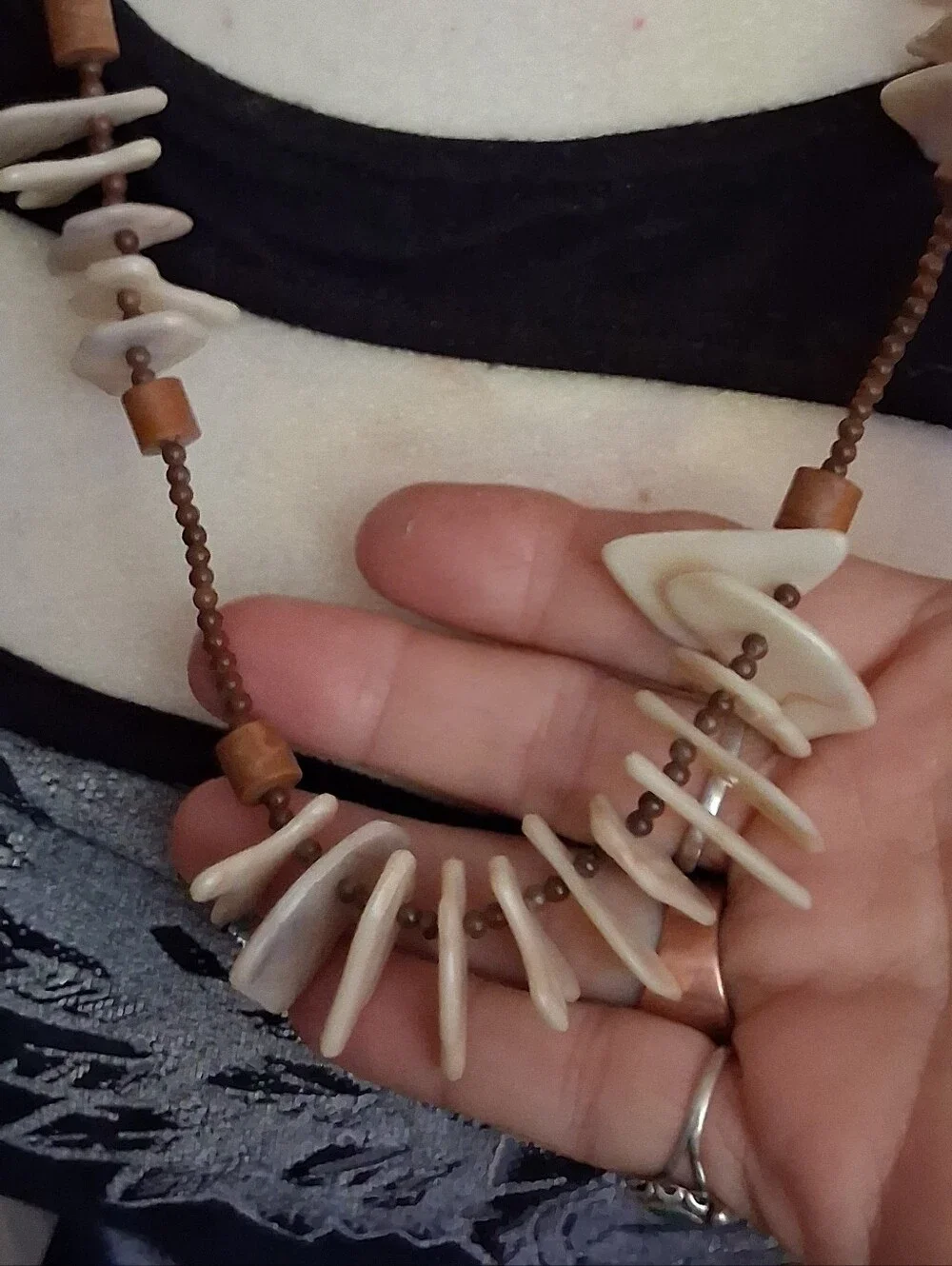 Natural Ivory-Beige Beaded Women's Necklace